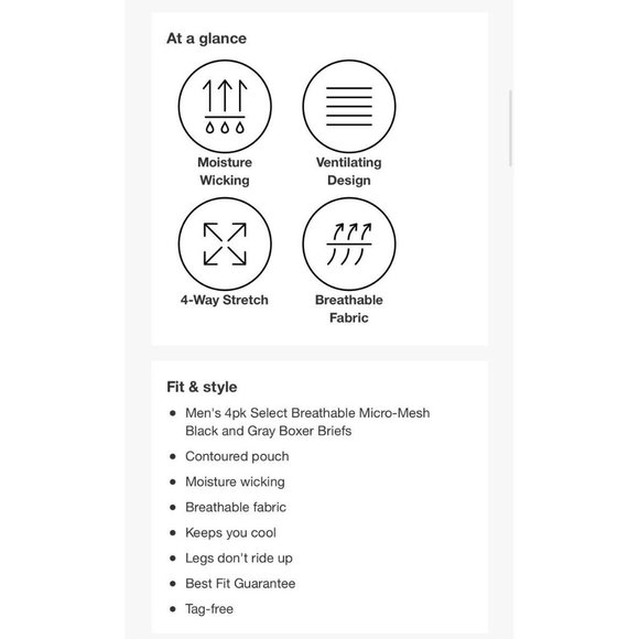 Fruit of the Loom Men's 2-Pk Select Breathable Micro-Mesh Boxer Brief Size Small - Picture 6 of 6